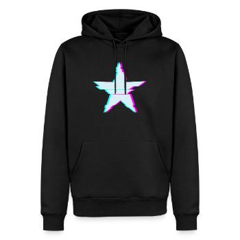 Étoile avec effet glitch - Sweat à capuche Premium bio Homme - noir - Devant - Nico (187cm)