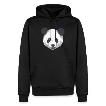 Panda Kopf Bär cool süß realistisch Illustration - Männer Premium Bio Hoodie - Schwarz - Vorne - Nico (187cm)