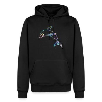 Delfin - Männer Premium Bio Hoodie - Schwarz - Vorne - Nico (187cm)