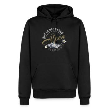Alpen auf in die Berge für Bergführer Geschenk - Männer Premium Bio Hoodie - Schwarz - Vorne - Nico (187cm)
