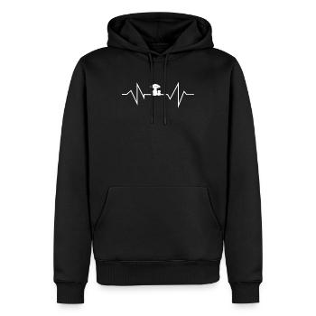 Cueilleurs de champignons Champignons Chasseur de champignons Pouls - Sweat à capuche Premium bio Homme - noir - Devant - Nico (187cm)