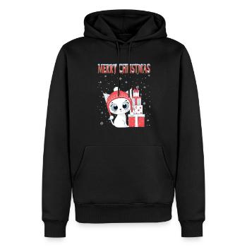 katzen weihnachten- Weihnachten Katzen tshirt - Männer Premium Bio Hoodie - Schwarz - Vorne - Nico (187cm)