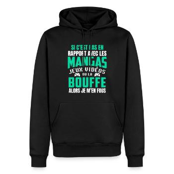 Cadeau Ado Geek Garçon Otaku Manga Et Jeux Vidéo - Sweat à capuche Premium bio Homme - noir - Devant - Nico (187cm)
