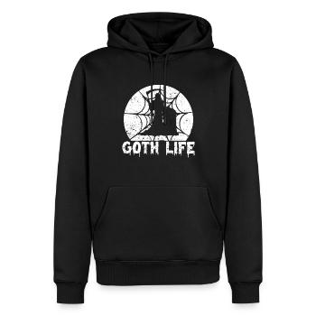 La vie gothique gothique - Sweat à capuche Premium bio Homme - noir - Devant - Nico (187cm)