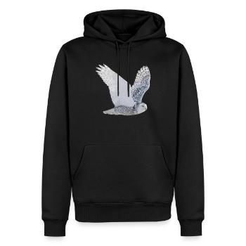 Hibou blanc - Sweat à capuche Premium bio Homme - noir - Devant - Nico (187cm)