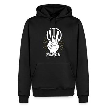 Paix Liberté Cadeau de paix - Sweat à capuche Premium bio Homme - noir - Devant - Nico (187cm)