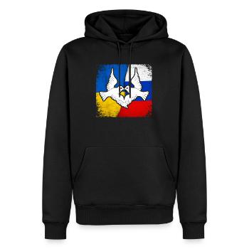 FRIEDEN für Ukraine Russland und die Welt - Männer Premium Bio Hoodie - Schwarz - Vorne - Nico (187cm)
