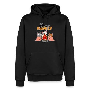 équipe famille chat camping enterrement de vie de jeune fille animal - Sweat à capuche Premium bio Homme - noir - Devant - Nico (187cm)