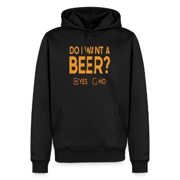 Do i want a Beer? - Männer Premium Bio Hoodie - Schwarz - Vorne - Nico (187cm)