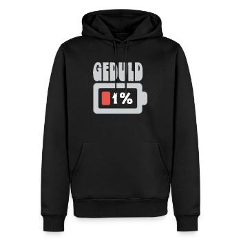 Lustiger Spruch meine Geduld Ladebalken ausrasten - Männer Premium Bio Hoodie - Schwarz - Vorne - Nico (187cm)