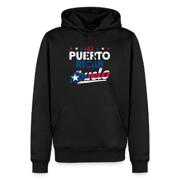 Tous les Portoricains Abuelo Porto Rico - Sweat à capuche Premium bio Homme - noir - Devant - Nico (187cm)