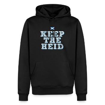 Keep the heid - Männer Premium Bio Hoodie - Schwarz - Vorne - Nico (187cm)