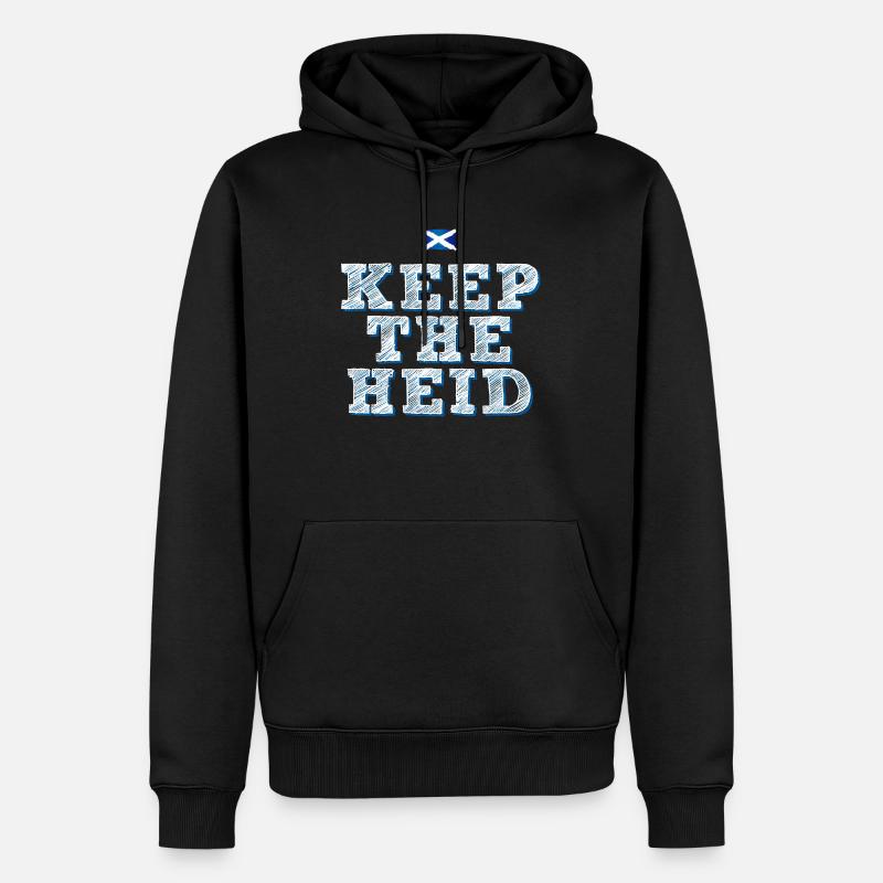 Keep the heid - Männer Premium Bio Hoodie - Schwarz
