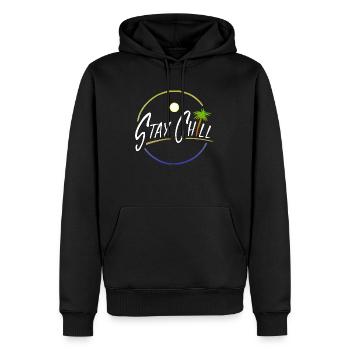 Stay Chill - Sweat à capuche Premium bio Homme - noir - Devant - Nico (187cm)