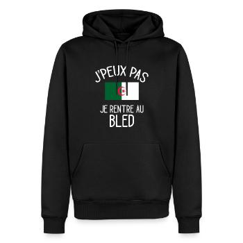 J'Peux Pas Algérie Humour Idée Cadeau Algérien - Sweat à capuche Premium bio Homme - noir - Devant - Nico (187cm)
