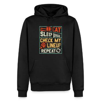 Fantasy Football Shirt Eat Sleep Football Repeat - Sweat à capuche Premium bio Homme - noir - Devant - Nico (187cm)