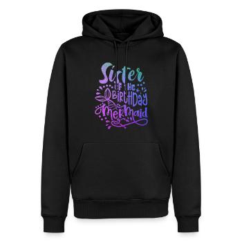 Sister Of The Birthday Mermaid Matching Family - Sweat à capuche Premium bio Homme - noir - Devant - Nico (187cm)