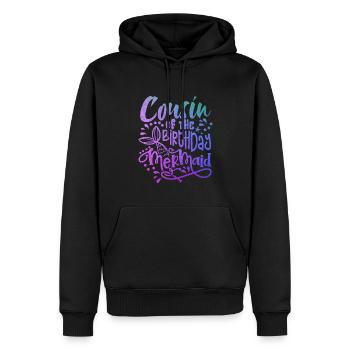 Cousin Of The Birthday Mermaid Matching Family - Sweat à capuche Premium bio Homme - noir - Devant - Nico (187cm)