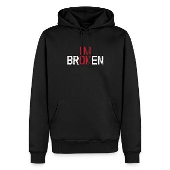 Ich bin in Ordnung, ich bin kaputtes Hemd Unsichtbare Krankheit - Männer Premium Bio Hoodie - Schwarz - Vorne - Nico (187cm)