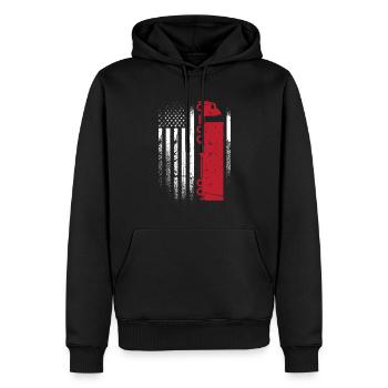 Truck Driving Man US-amerikanische Flagge Fahrer Super - Männer Premium Bio Hoodie - Schwarz - Vorne - Nico (187cm)