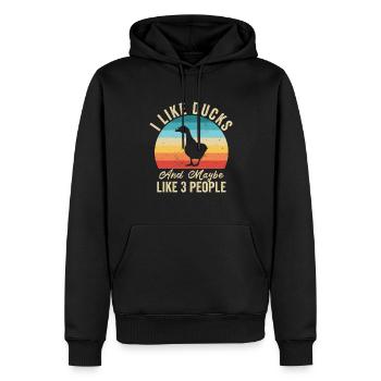 J'aime Les Canards Humour Fermier Cadeau - Sweat à capuche Premium bio Homme - noir - Devant - Nico (187cm)