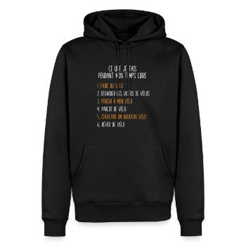 Vélo Temps Libre Idée Cadeau Pour Cycliste - Sweat à capuche Premium bio Homme - noir - Devant - Nico (187cm)