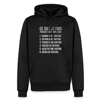Voiture Temps Libre Idée Cadeau Pour Mécano - Sweat à capuche Premium bio Homme - noir - Devant - Nico (187cm)