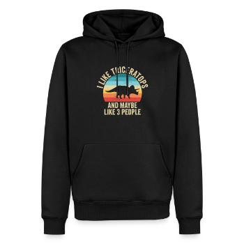 Ich mag Triceratops Geschenk Humor Dinosaurier - Männer Premium Bio Hoodie - Schwarz - Vorne - Nico (187cm)