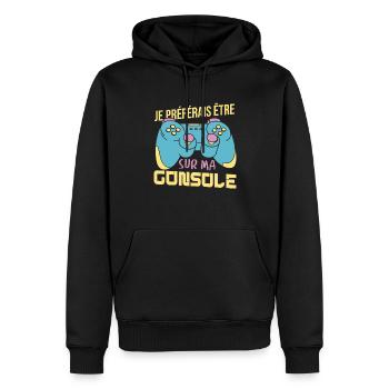 Je Préférais Être Sur Ma Console Cadeau Gamer - Sweat à capuche Premium bio Homme - noir - Devant - Nico (187cm)