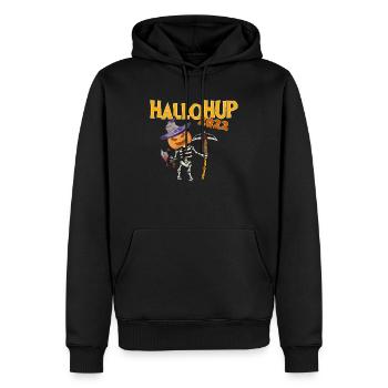 HelloHUP 2022 Citrouille Halloween - Sweat à capuche Premium bio Homme - noir - Devant - Nico (187cm)