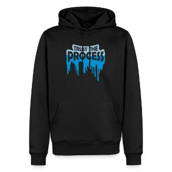 trust the process Zitat - Männer Premium Bio Hoodie - Schwarz - Vorne - Nico (187cm)