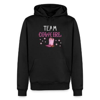 Team Cow girl or Cowboy Announcement Baby Shower - Sweat à capuche Premium bio Homme - noir - Devant - Nico (187cm)