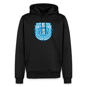 I don't care fact - Men’s Premium Organic Hoodie - black - Front - Nico (187cm)