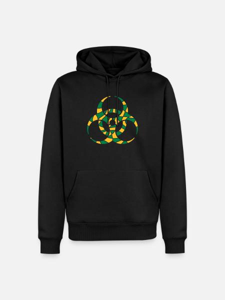 Symbol Biohazard Cracks Design - Men’s Premium Organic Hoodie - black