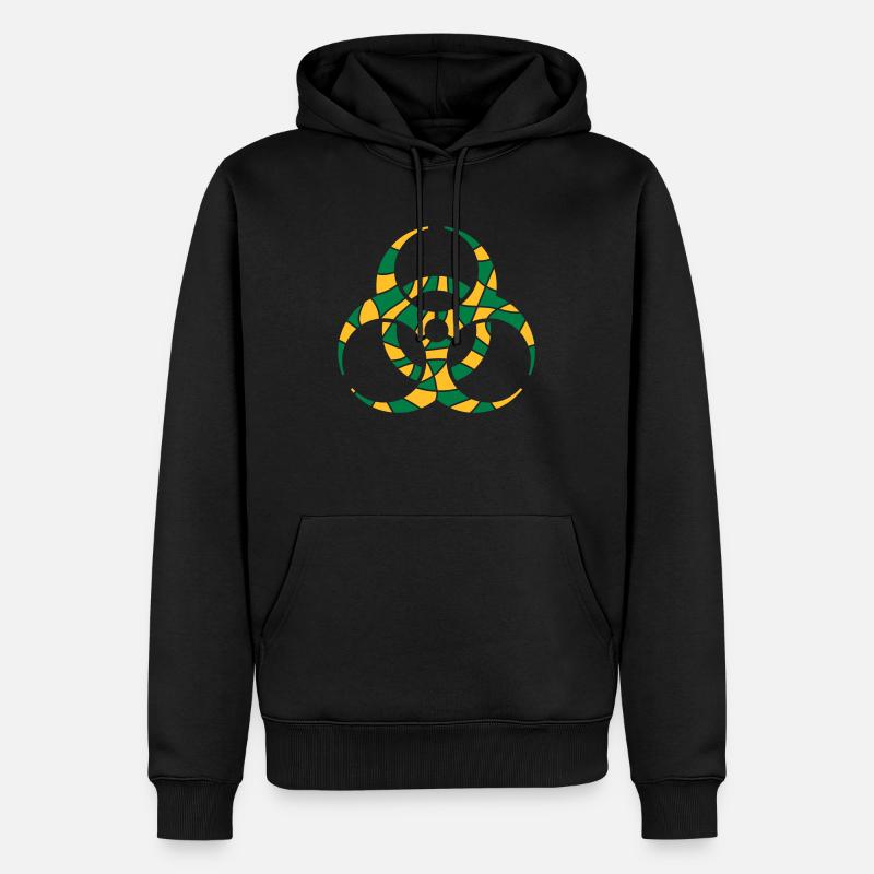 Symbol Biohazard Risse Design - Männer Premium Bio Hoodie - Schwarz