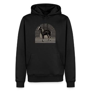 Pferd - Männer Premium Bio Hoodie - Schwarz - Vorne - Nico (187cm)