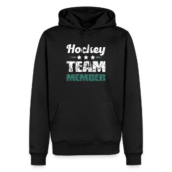 Équipe de hockey - Sweat à capuche Premium bio Homme - noir - Devant - Nico (187cm)