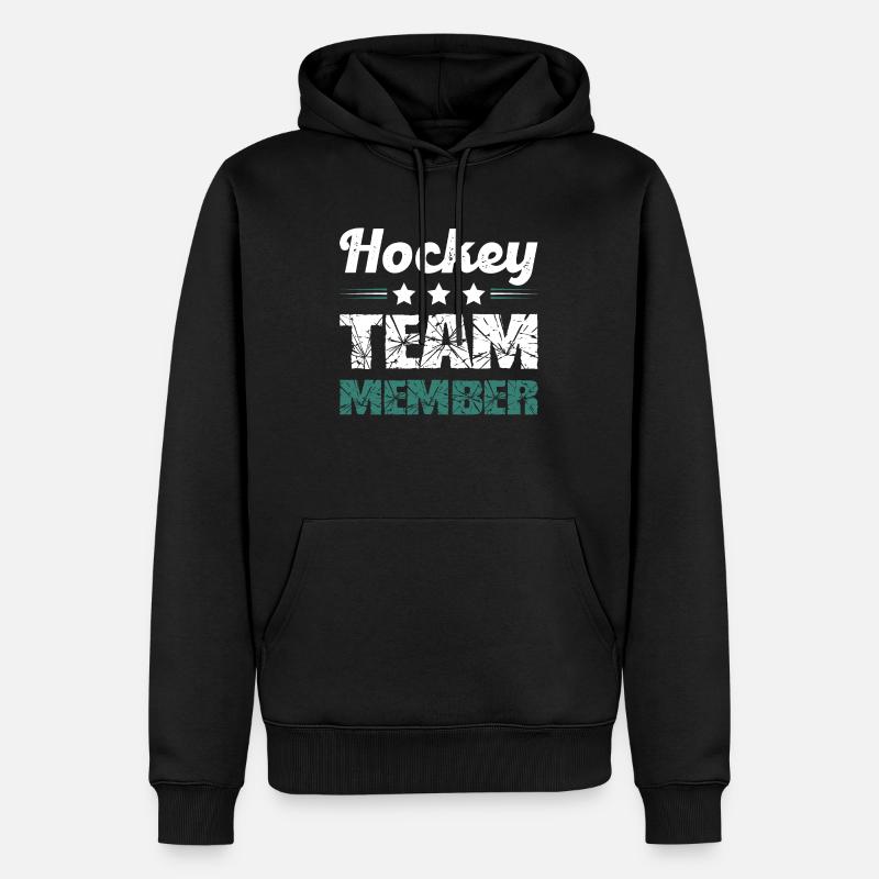 Équipe de hockey - Sweat à capuche Premium bio Homme - noir
