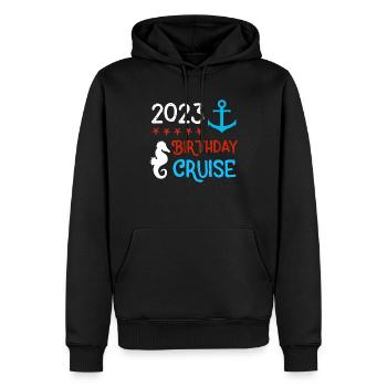 Birthday Cruise 2023 Gift Cruise - Men’s Premium Organic Hoodie - black - Front - Nico (187cm)