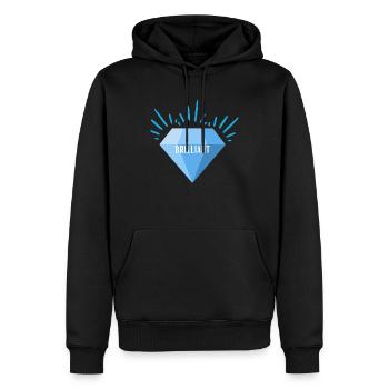 diamand brilliant - Sweat à capuche Premium bio Homme - noir - Devant - Nico (187cm)