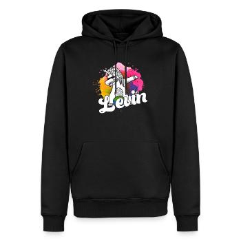 LEVIN - Schöner Jungen Name mit Coolem Einhorn - Männer Premium Bio Hoodie - Schwarz - Vorne - Nico (187cm)