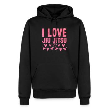 J’adore le Jiu Jitsu - Sweat à capuche Premium bio Homme - noir - Devant - Nico (187cm)