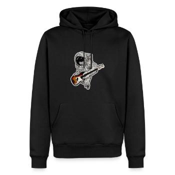 Astronaut mit Bass - Männer Premium Bio Hoodie - Schwarz - Vorne - Nico (187cm)
