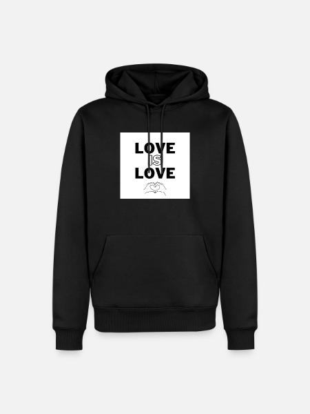 love is love - Men’s Premium Organic Hoodie - black