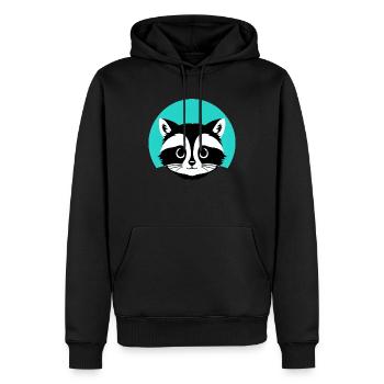 Ratons laveurs Mignon Dessin animé Raton laveur 19 - Sweat à capuche Premium bio Homme - noir - Devant - Nico (187cm)