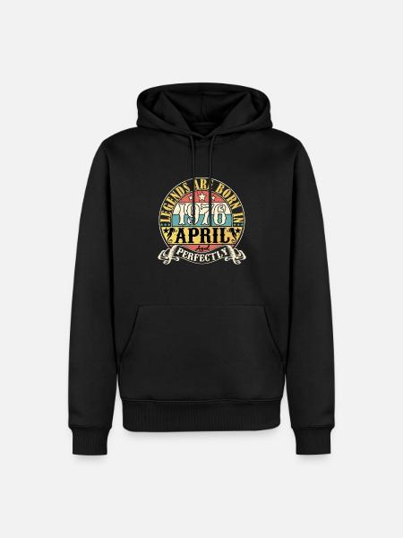 Kwiecień 1976 Urodziny Kwiecień 1976 Prezent - Herre Premium økologisk hoodie - sort