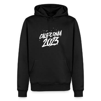 California 2023 - Men’s Premium Organic Hoodie - black - Front - Nico (187cm)