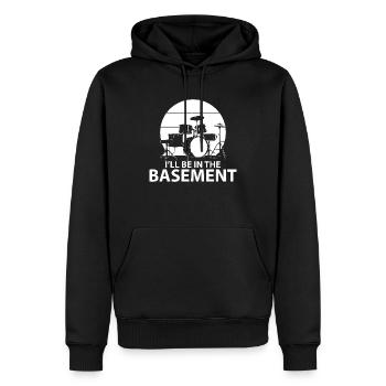 Batterie, Tambour, Musique, Instrument - Sweat à capuche Premium bio Homme - noir - Devant - Nico (187cm)