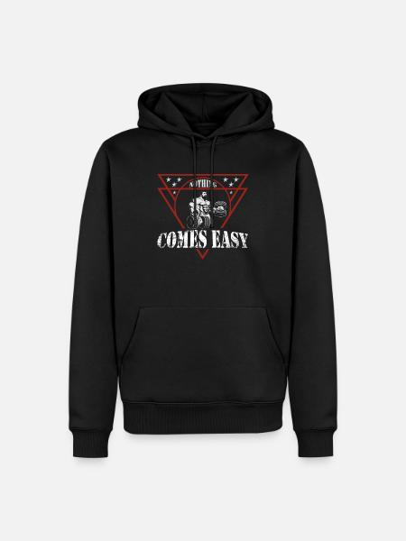 Nothing Comes Easy Gym Design - Men’s Premium Organic Hoodie - black