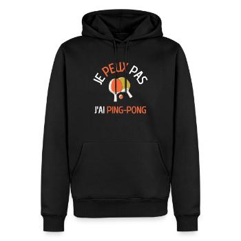 JE PEUX PAS J AI PING PONG - Sweat à capuche Premium bio Homme - noir - Devant - Nico (187cm)